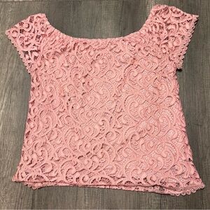 Chic Pink Lace Blouse for Women